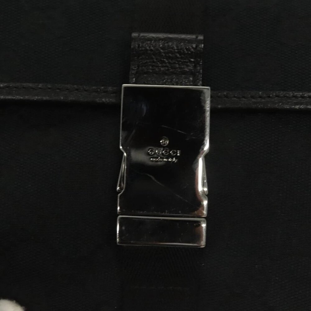 GUCCI GG Canvas Waist Bag Black Silver 131236 Auth yk18870 - Picture 13 of 16